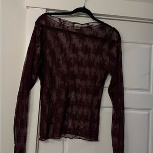 Abercrombie & Fitch Burgundy Lace Top